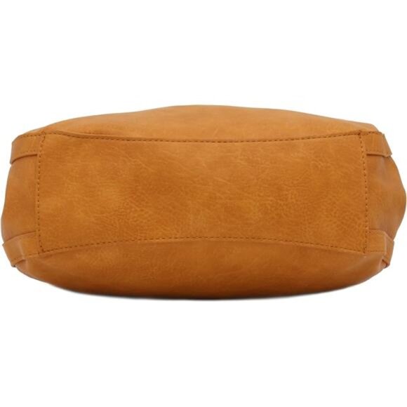 Lightweight 3 Compartment Faux Leather Medium Hobo Bag - Picture 3 of 7